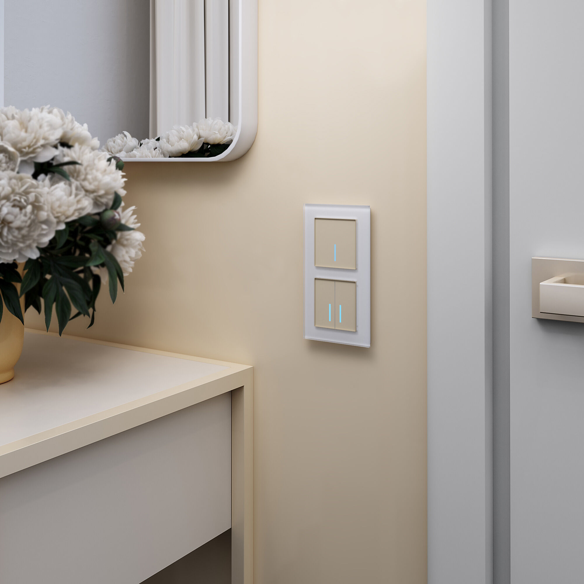 Сенсорный выключатель одноклавишный с подсветкой 1000 Вт Werkel (шампань) W4510011