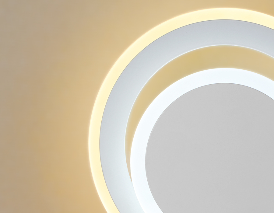 Настенный светодиодный светильник с выключателем FA560 WH/S Ambrella белый/песок LED 3000K/6400K 24W 200*200*60