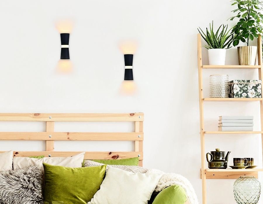 Настенный светильник Ambrella Sota FW196 BK/S 12W 3000K черный/песок