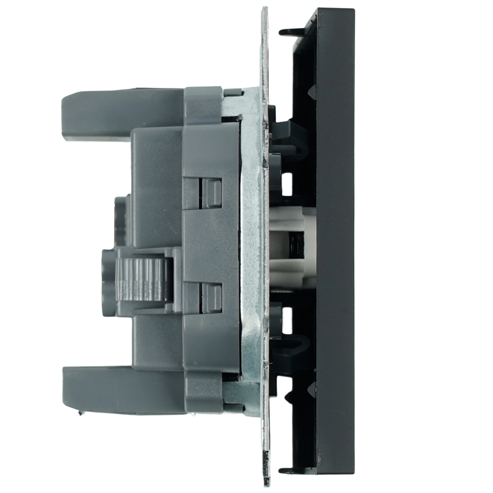 Выключатель 1-клавишный (механизм), СЗК, STEKKER, 250В, 10А, серия Эмили, RSW10-5103-05ZK, черный уголь, soft touch