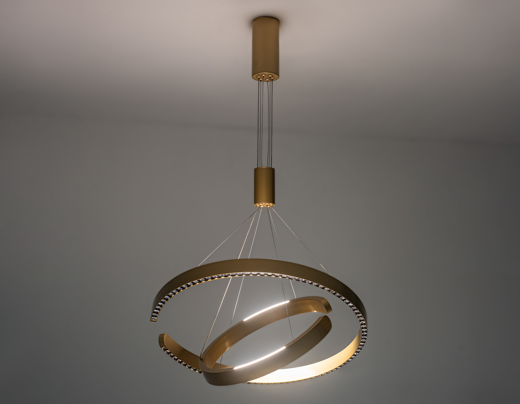 Подвесной LED светильник FL5885/2 GD золото 45W 3000K/4200K/6400K D600/400*1200 (без ПДУ)