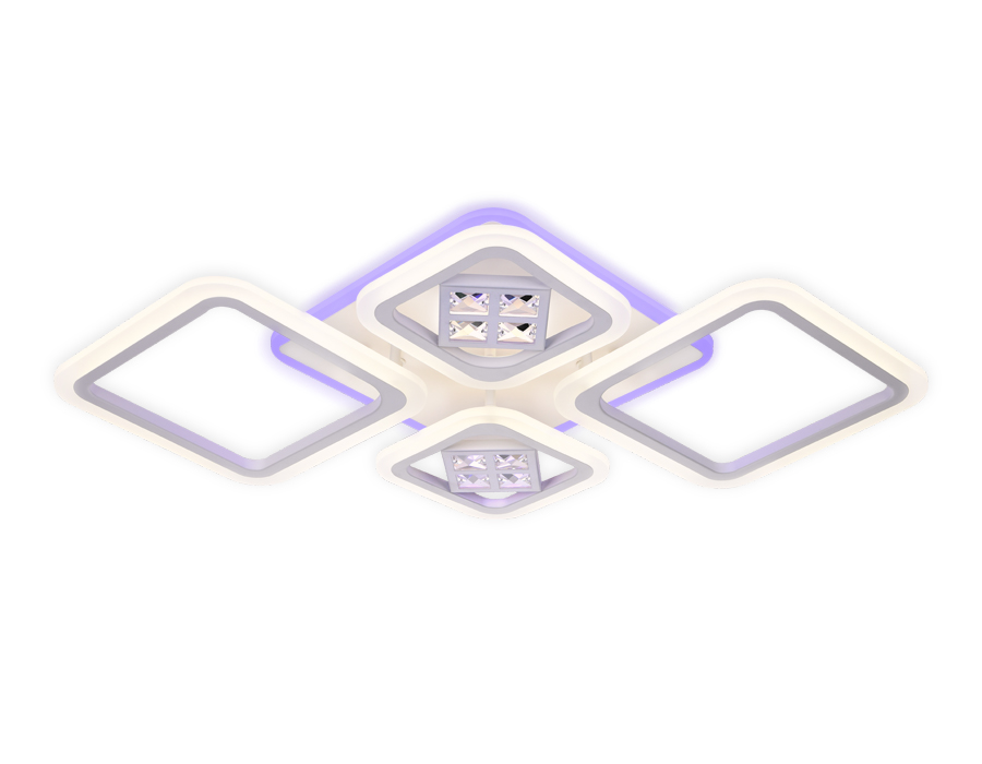 Потолочный светодиодный светильник Ambrella с пультом FA286 белый 101W 750*490*80