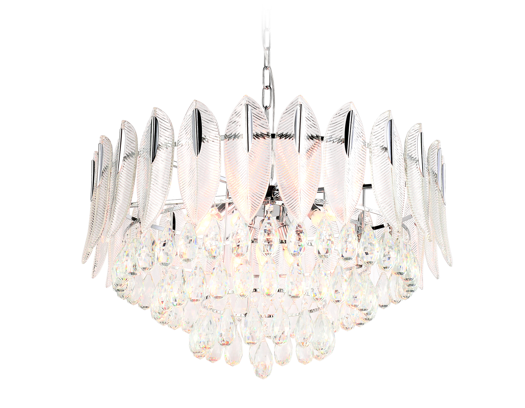 Подвесная люстра Ambrella TR5184/12 CH/CL хром/прозрачный E14/12 max 40W D800*1190