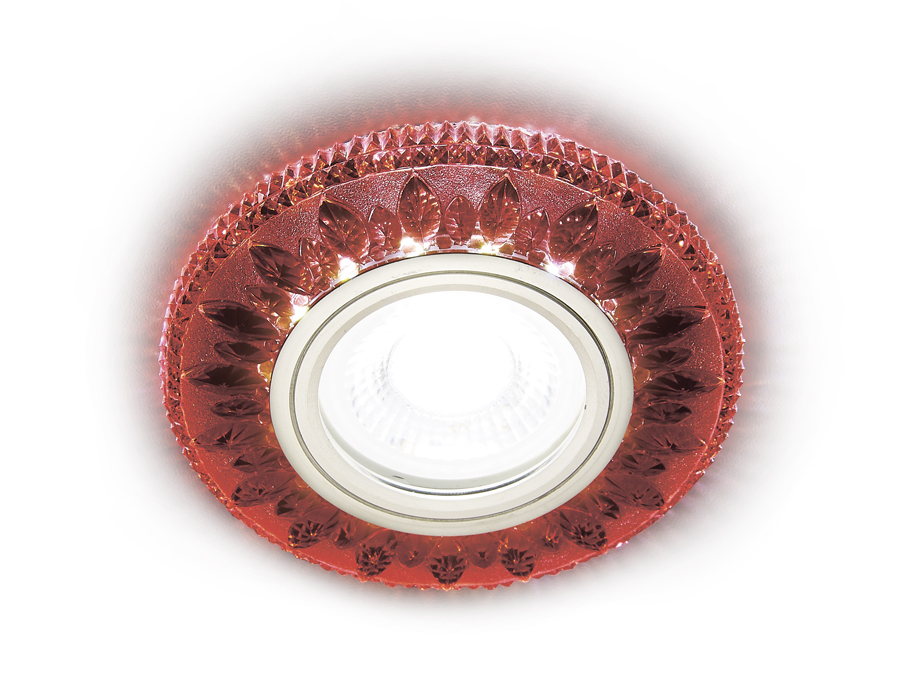 Встраиваемый светильник S305 RD хром/красный хрусталь/MR16+3W(LED COLD)