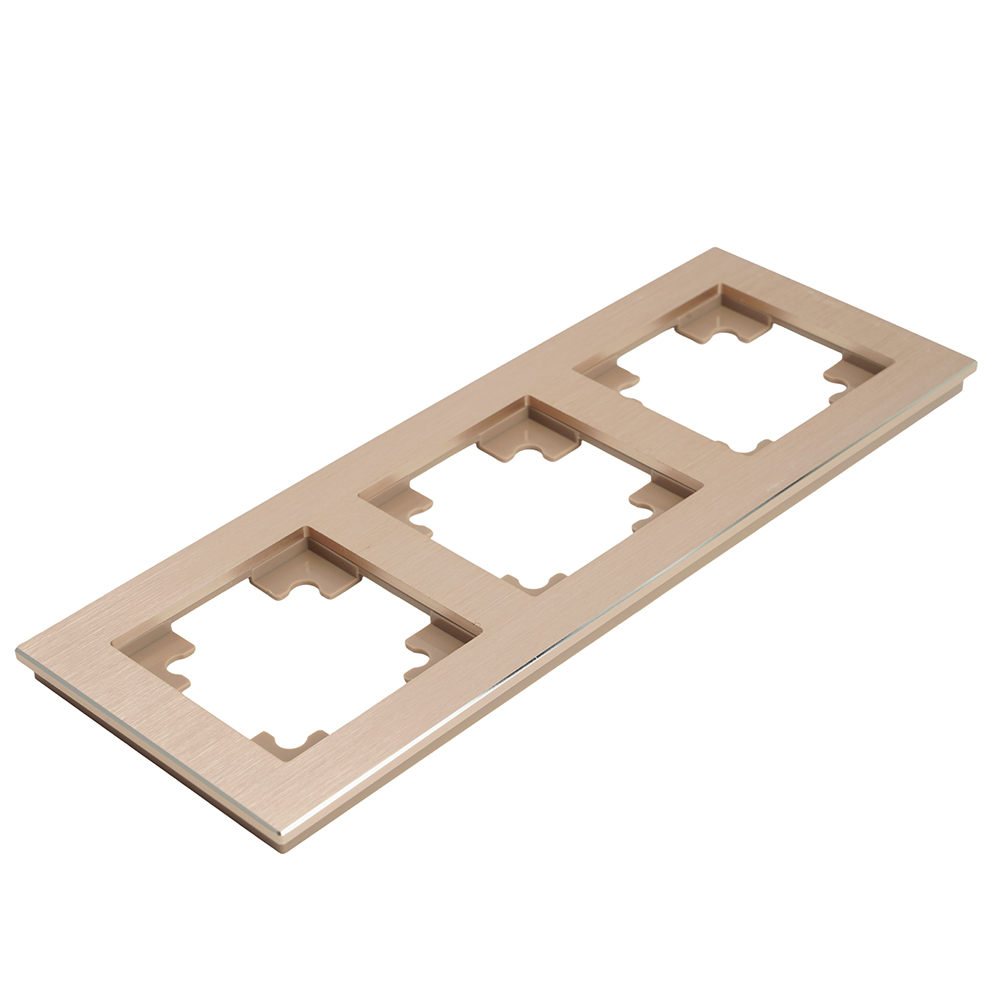 Рамка 3-местная, металл, ,STEKKER, MFR00-7003-02, серия Катрин, шампань