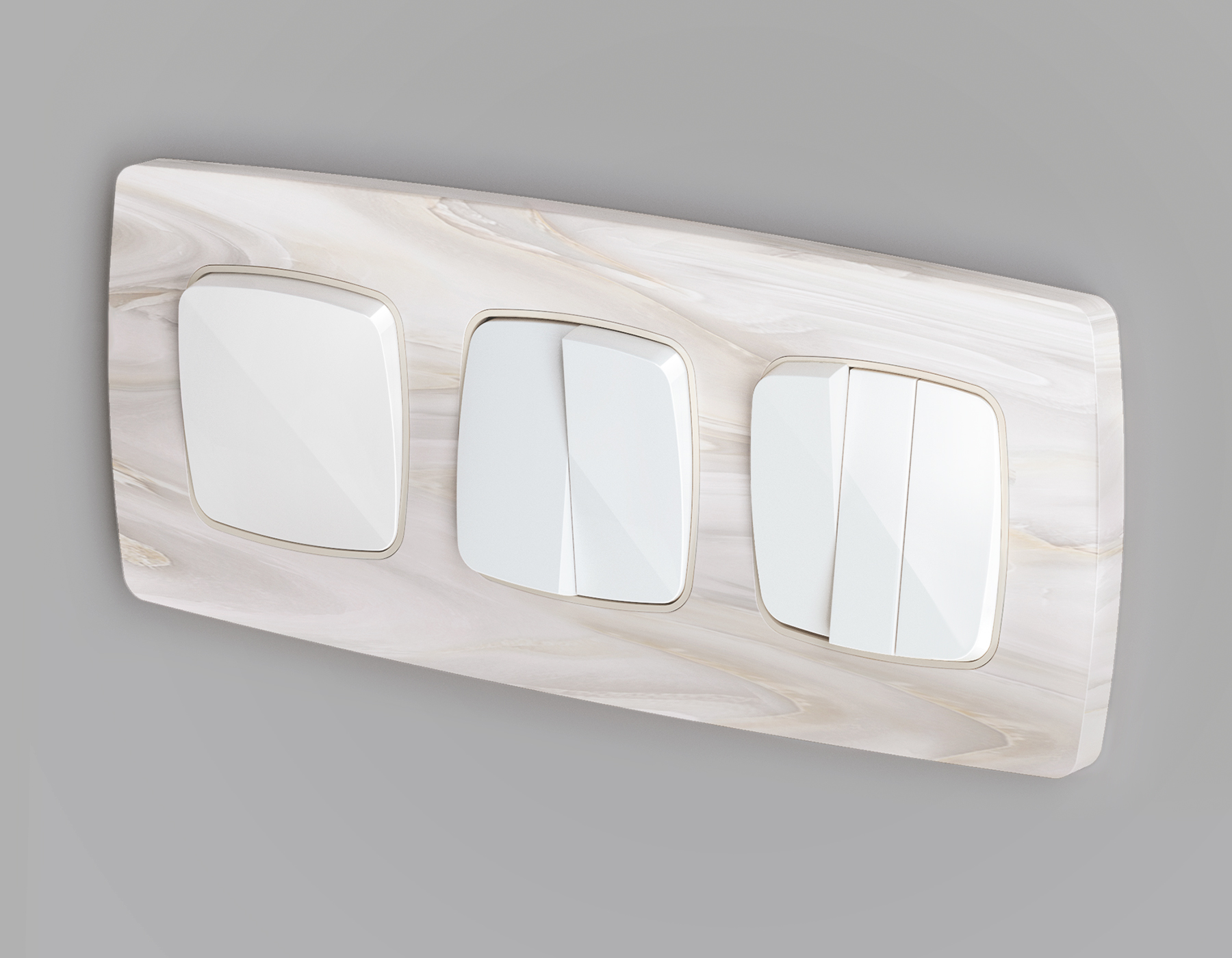 OP1030 Лицевая панель OMEGA (Белый глянец) для 2-кл выключателей QUANT