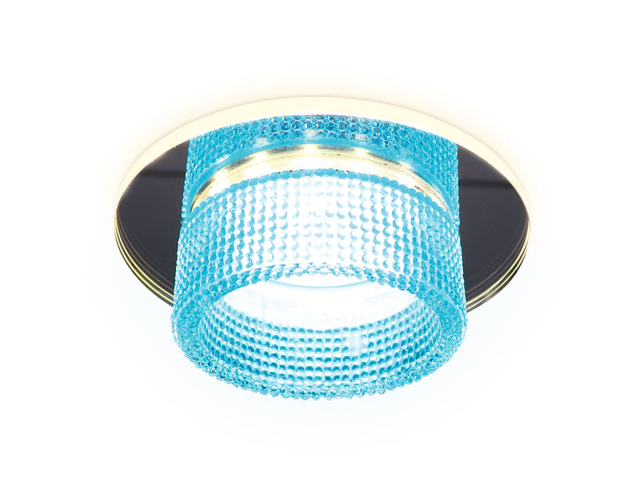 Встраиваемый точечный светильник Ambrella TN351 CH/BL хром/голубой GU5.3+3W (LED COLD) D95*45