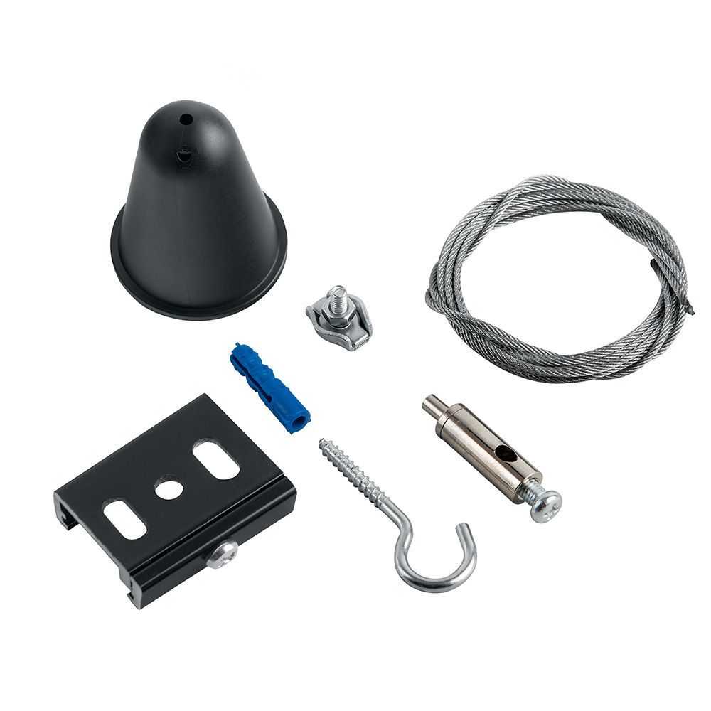 Комплект подвеса с тросом Feron PRO-0448 1,5, черный, на 1,5 м.,91372 Комплект подвеса с тросом Feron PRO-0448 1,5, черный, на 1,5 м.,91372