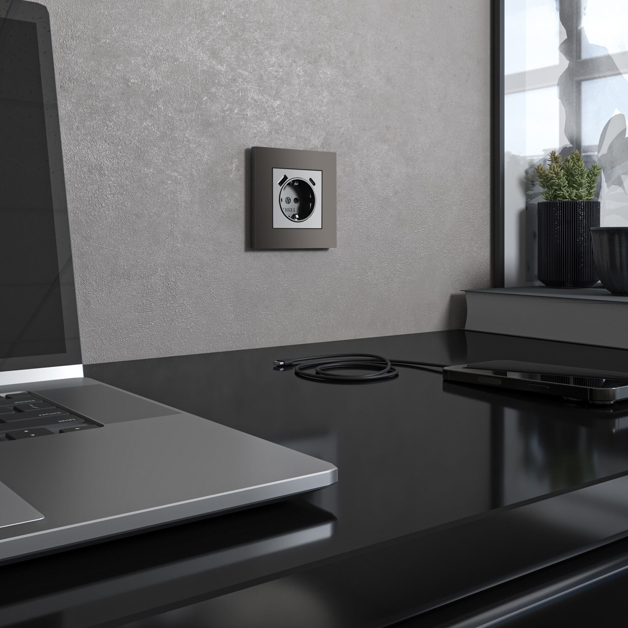 W0012963/ Рамка на 1 пост Slab (бронза софт)