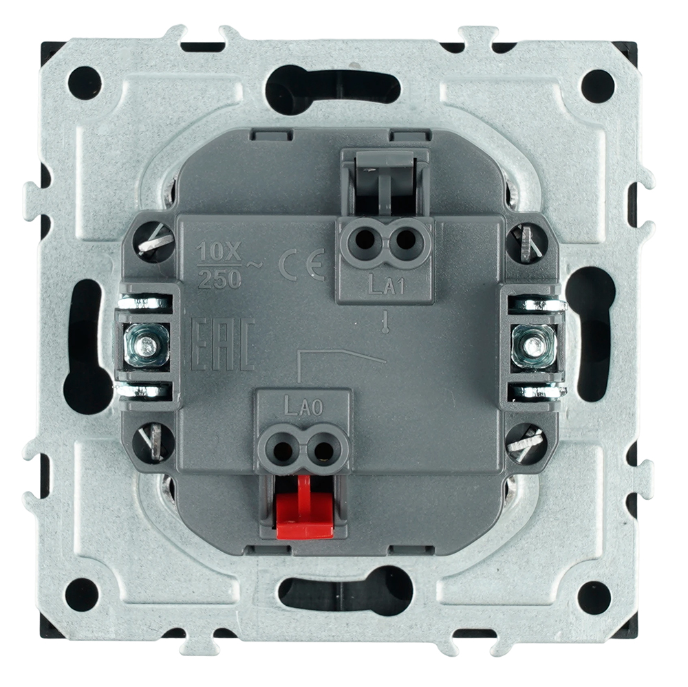 Выключатель 1-клавишный (механизм), СЗК, STEKKER, 250В, 10А, серия Эмили, RSW10-5103-05ZK, черный уголь, soft touch