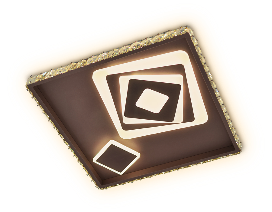 Потолочный светодиодный светильник Ambrella с пультом FA250 кофе 109W 490*490*65