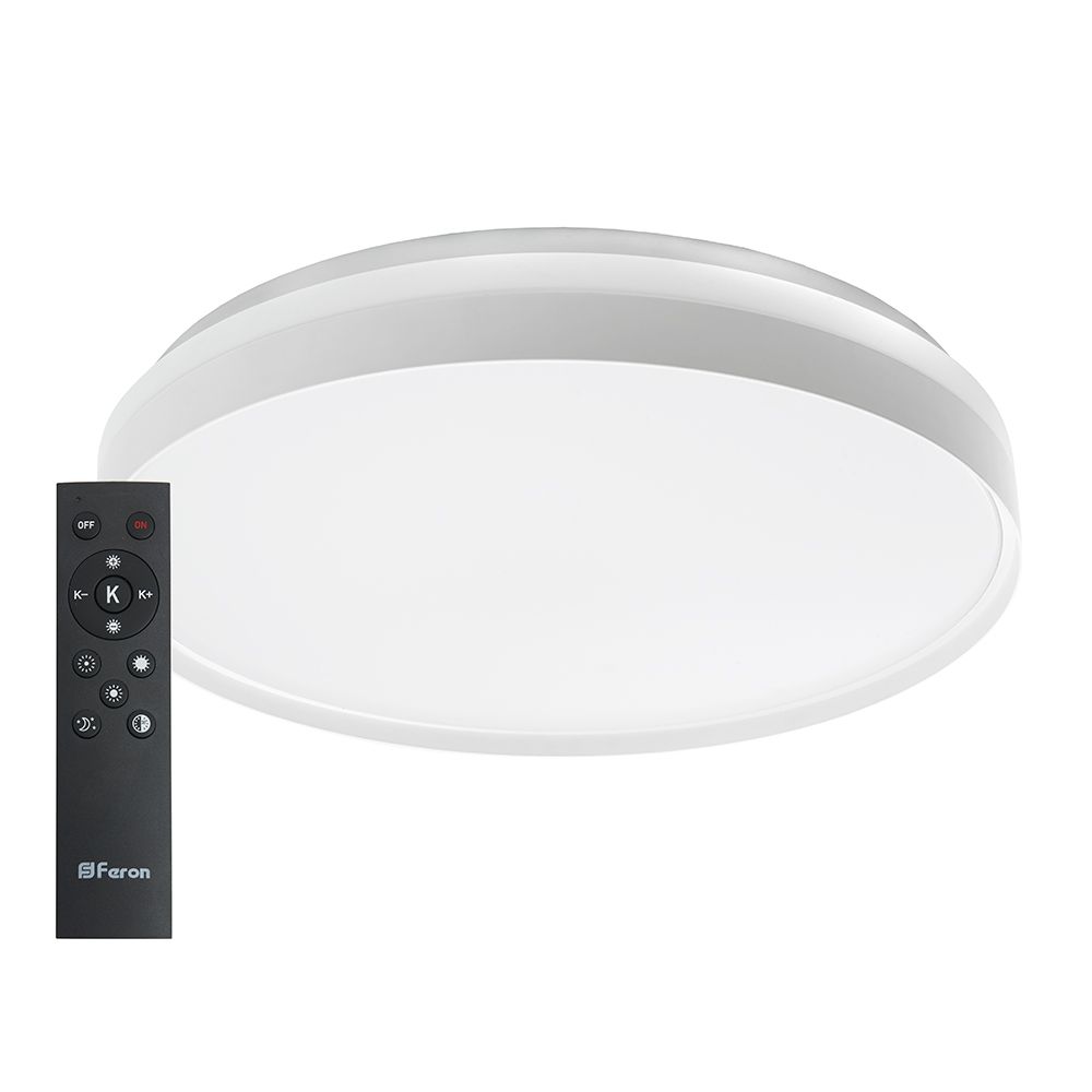 Светодиодный управляемый светильник Feron AL6230 “Simple matte” тарелка 80W 3000К-6500K белый Светодиодный управляемый светильник Feron AL6230 “Simple matte” тарелка 80W 3000К-6500K белый