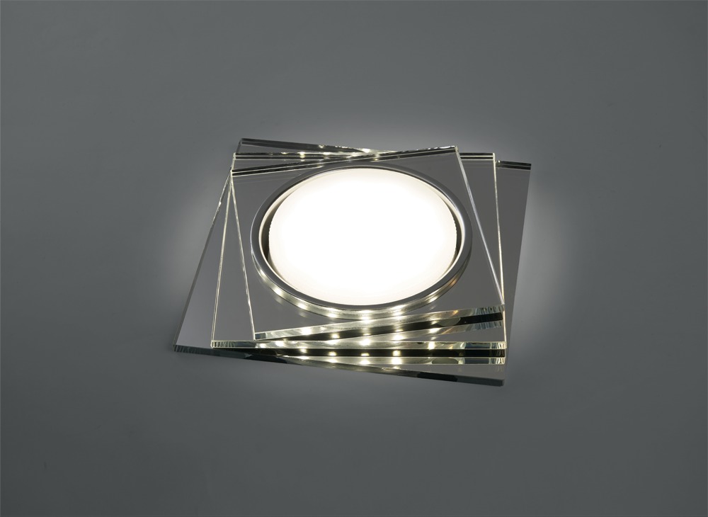 Светильник встраиваемый с белой LED подсветкой Feron CD5024 потолочный GX53 без лампы, прозрачный Светильник встраиваемый с белой LED подсветкой Feron CD5024 потолочный GX53 без лампы, прозрачный