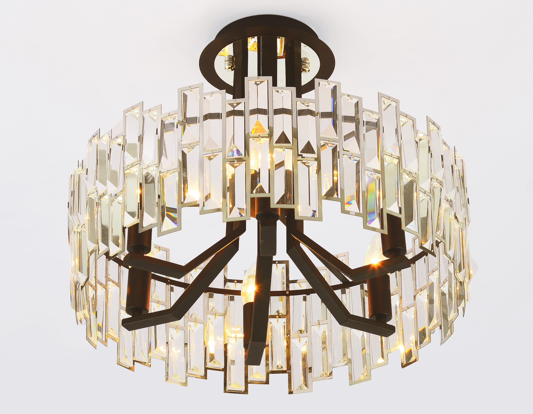 Подвесная люстра с хрусталем Ambrella TR5052 CH/BK/CL хром/черный/прозрачный E14/6 max 40W