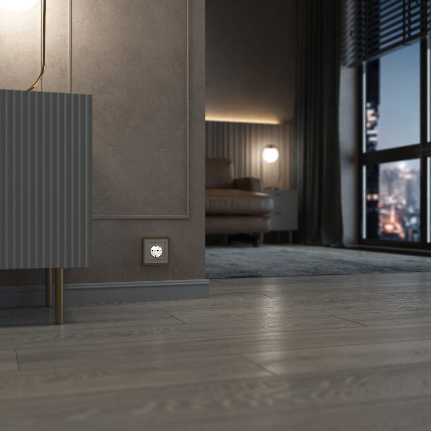 W1171462/ Розетка с подсветкой W (айвори матовый) W1171462