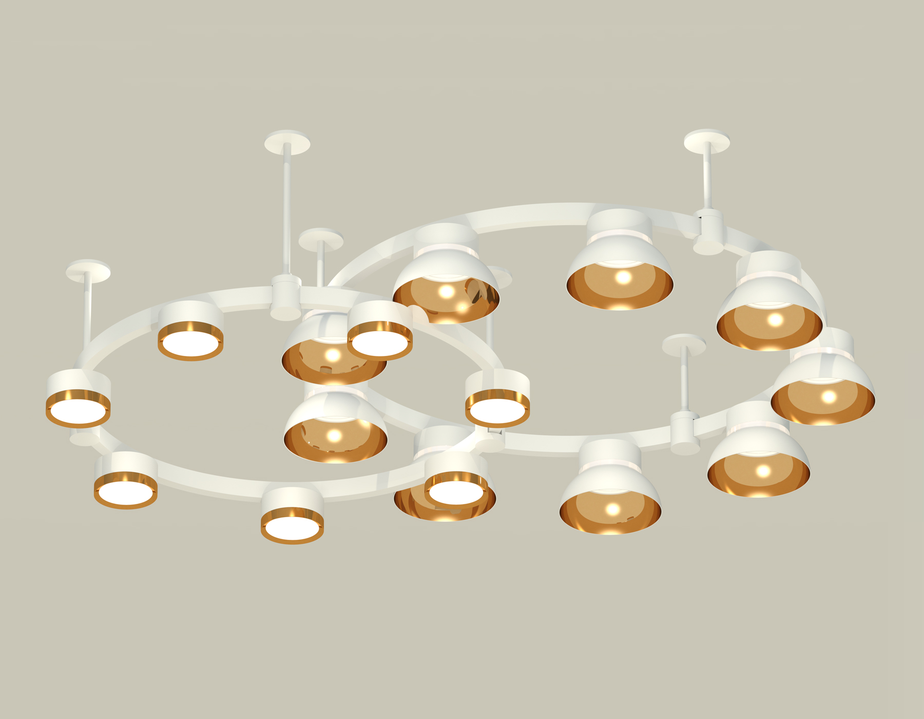 Подвесной светильник Ambrella Techno Ring XR92211110/16 SWH/PYG/CL белый песок/золото желтое полированное/прозрачный GX53
