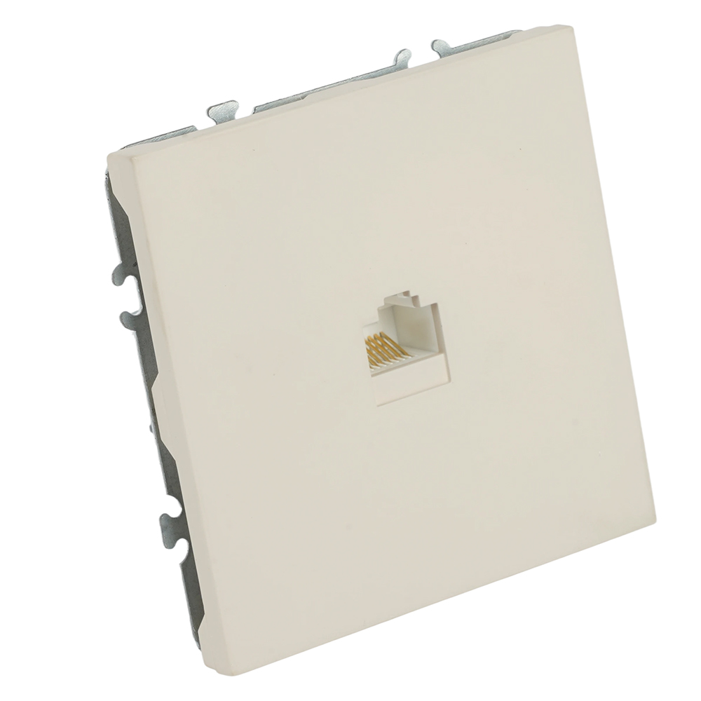 Розетка компьютерная 1-местная RJ-45 (механизм), серия Эмили, RST00-5117-08, кашемир, soft touch