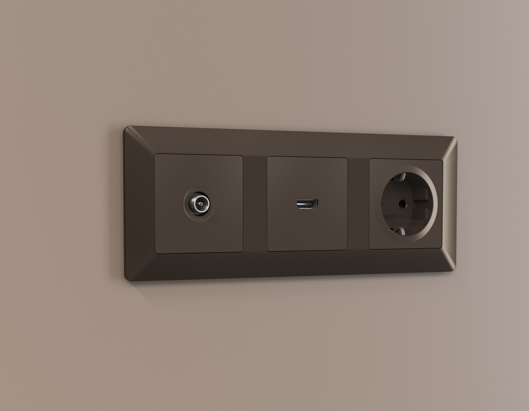 AP6440 Лицевая панель ALFA (Темная бронза матовый) для HDMI розетки QUANT