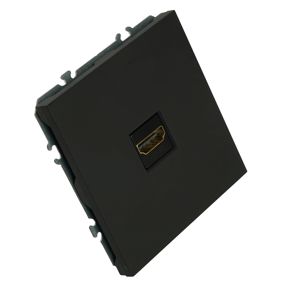 Розетка HDMI 2.0 Type A (механизм), серия Эмили, STEKKER, RST00-5118-05, черный уголь, soft touch