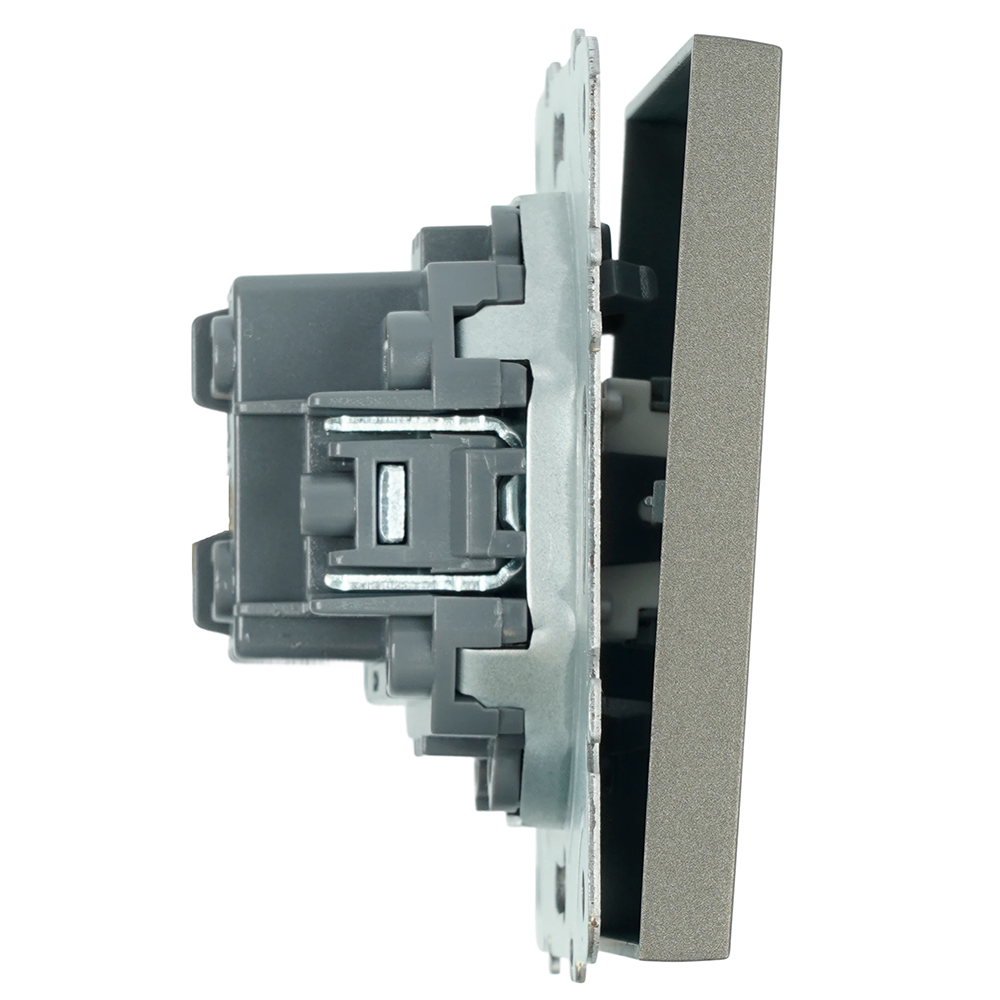 Переключатель перекрестный 1-клавишный (механизм), STEKKER, 250В, 10А, серия Эмили, RSW10-5110-09, антрацит, soft touch