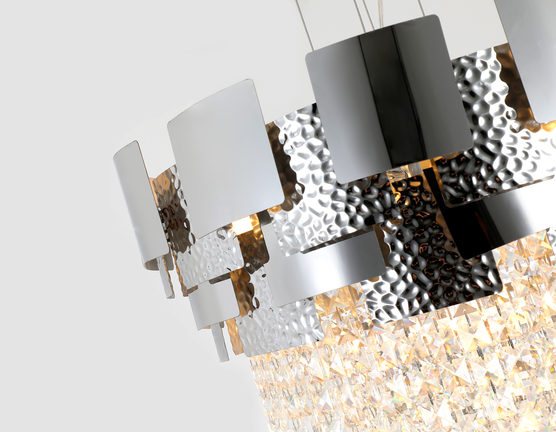 Подвесная хрустальная люстра Ambrella TR5242/9 SL/CL серебро/прозрачный E14/9 max 40W D600*840