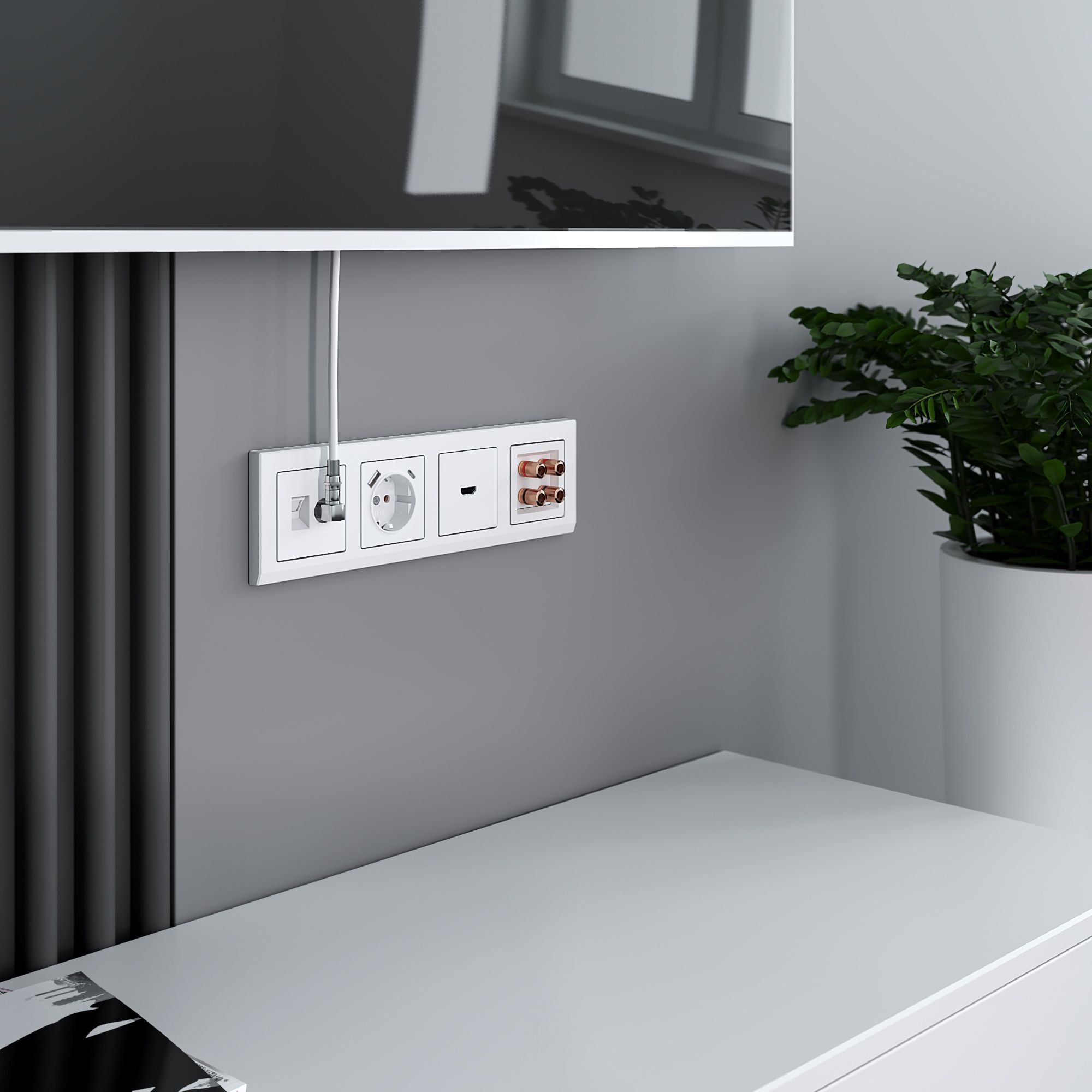 Рамка WERKEL Stark на 4 поста (белый) WL04-Frame-04-white / W0041801 / a028924