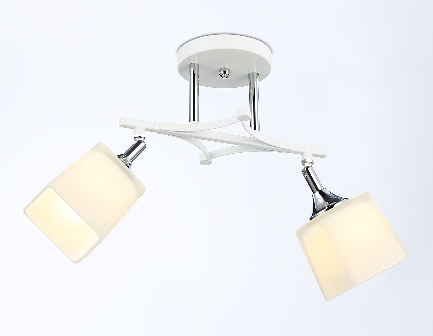 Светильник подвесной Ambrella TR303062/2 WH/CH/FR белый/хром/белый матовый E27/2 max 40W 560*145*260 Светильник подвесной Ambrella TR303062/2 WH/CH/FR белый/хром/белый матовый E27/2 max 40W 560*145*260