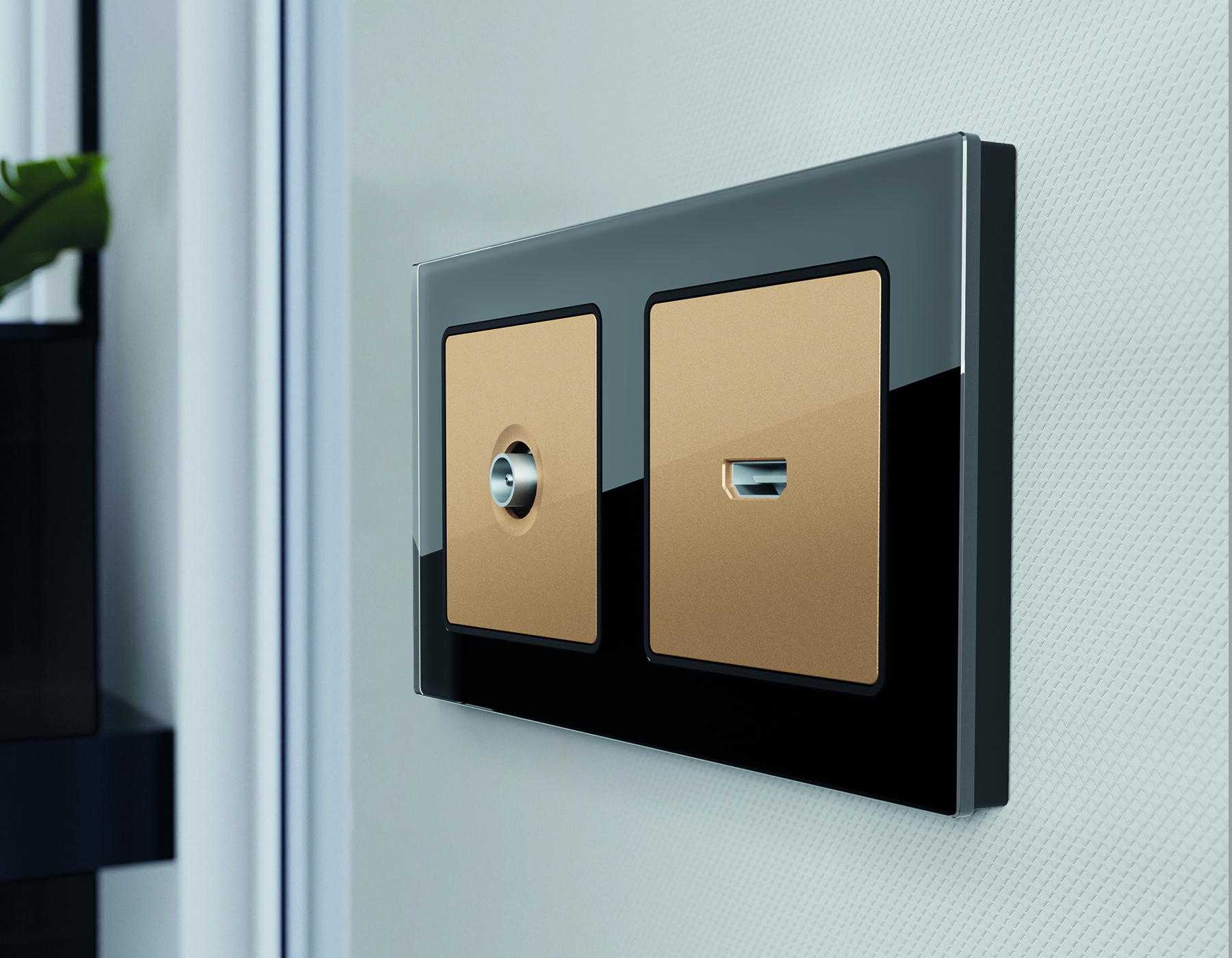 AP6140 Лицевая панель ALFA (Шампань) для HDMI розетки QUANT