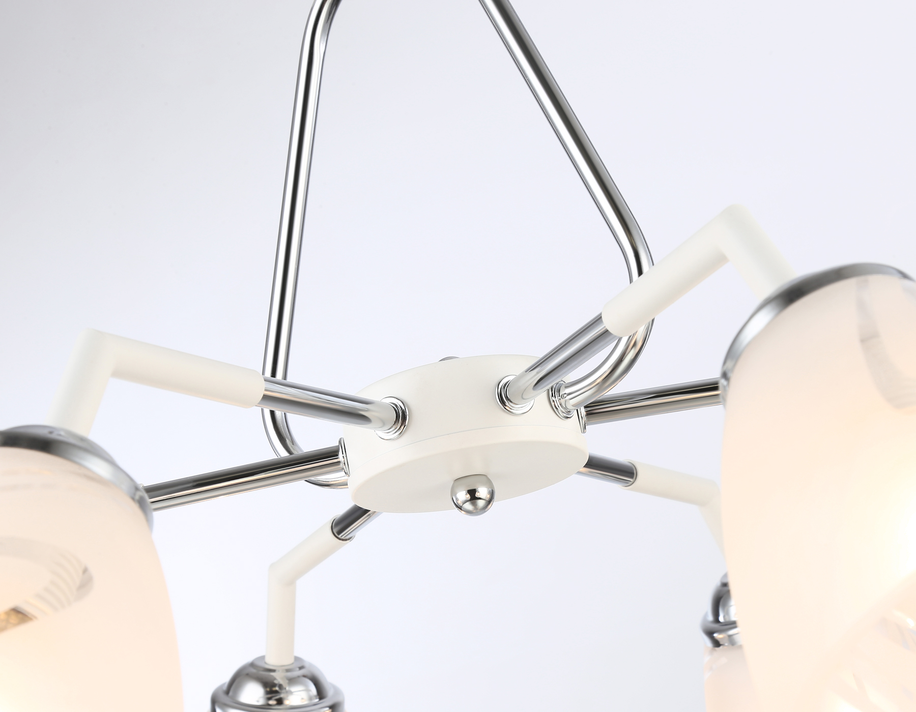 Подвесной светильник TR303292/6 WH/CH/FR белый/хром/белый матовый E27*6 max 60W D590*380