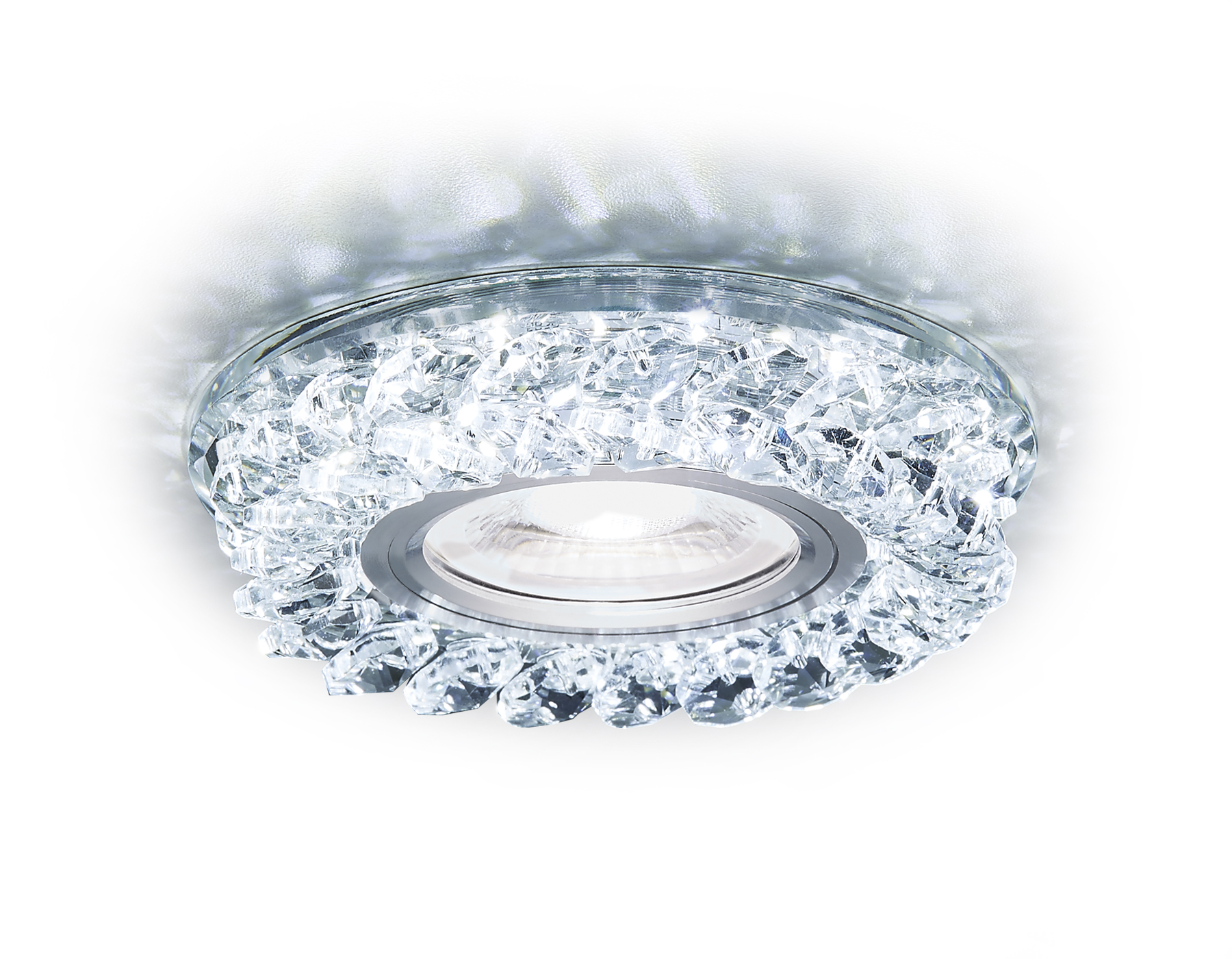 Встраиваемый светильник Ambrella S257 CH хром/прозрачный Хрусталь/MR16+3W(LED WHITE)