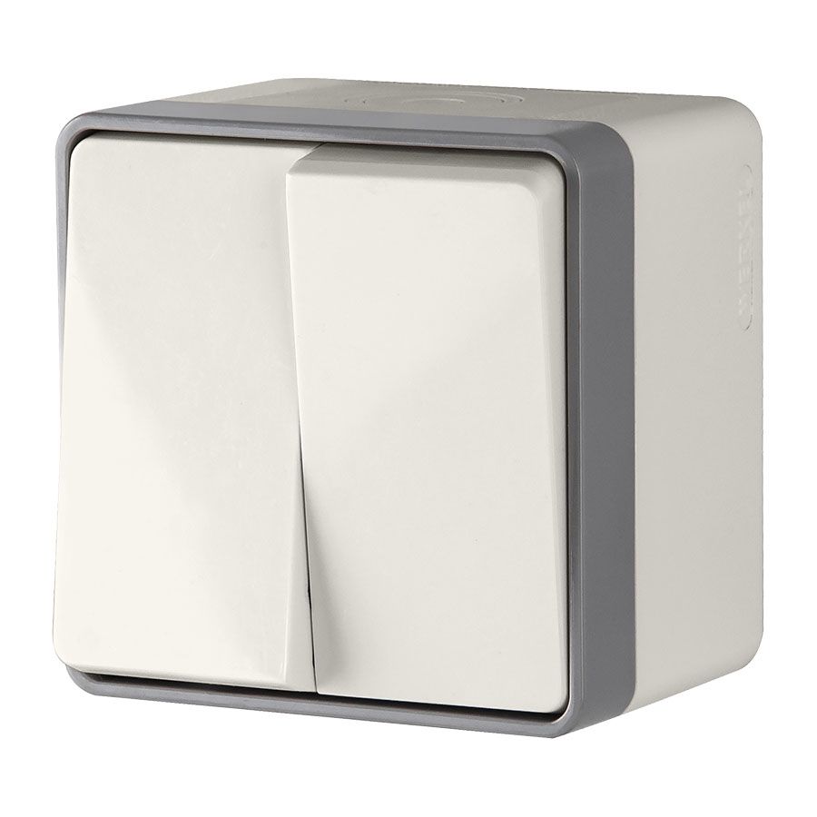 Выключатель двухклавишный влагозащищенный Werkel Gallant (слоновая кость) WL15-03-02