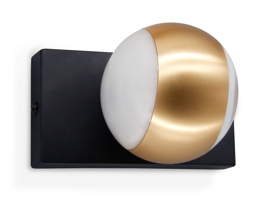 Настенный поворотный светильник с акрилом Ambrella FW571 SBK/GD черный песок/золото G9 max 40W 100*70*85
