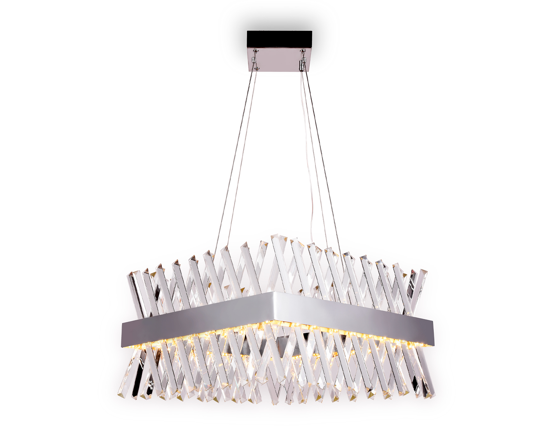 Хрустальный подвесной светодиодный светильник Ambrella TR5315 CH/CL хром/прозрачный 144W 500*500*750 (Без ПДУ)