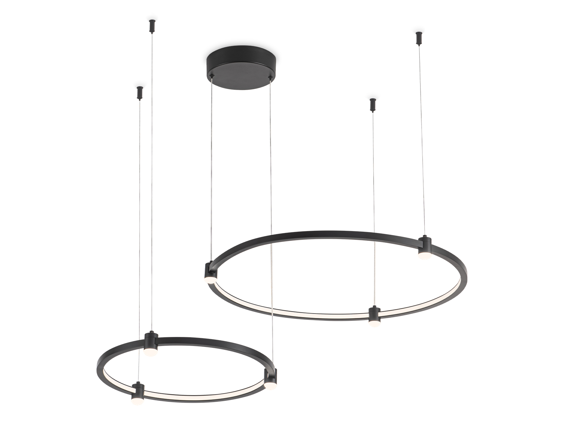 Подвесной LED светильник FL5525/2+6 BK черный 45W 3000K/4200K/6400K D600/400*1300 (без ПДУ)