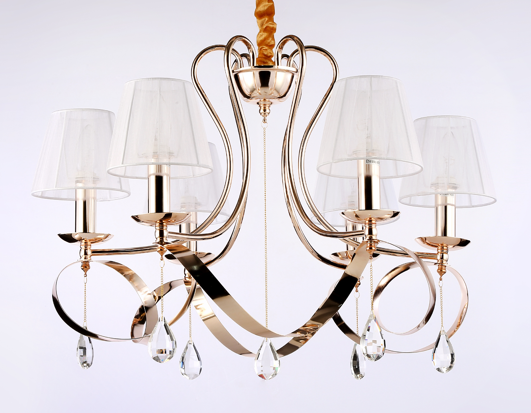 Подвесная люстра TR4546/6 GD/WH золото/белый E14/6 max 40W D660*430