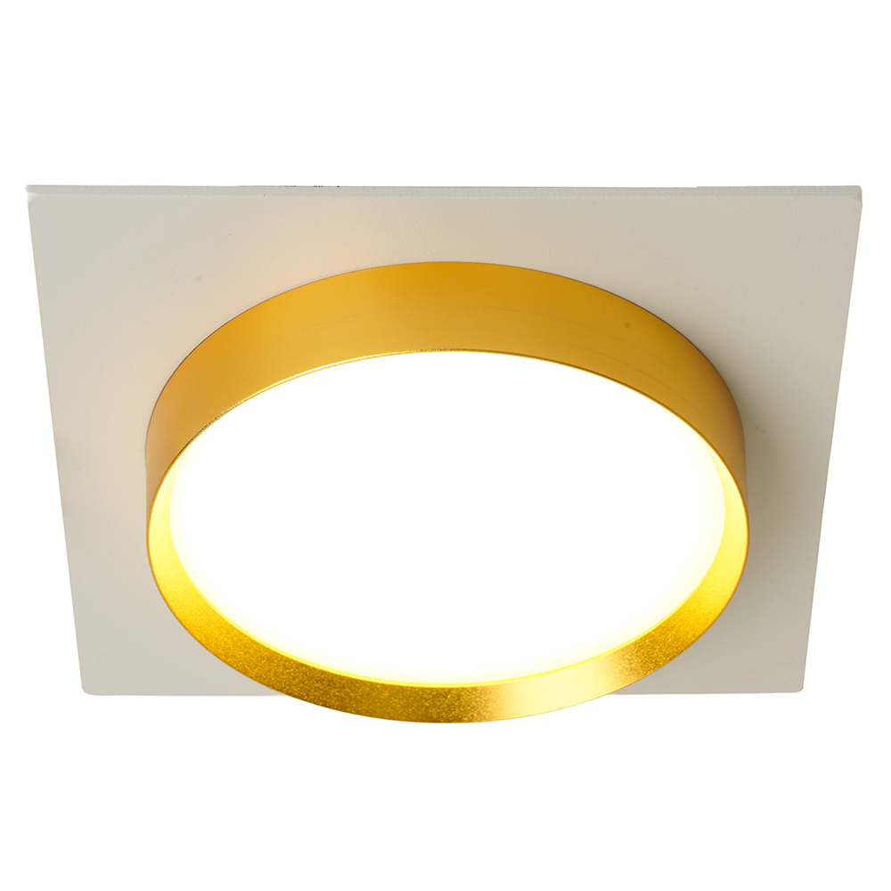 Светильник встраиваемый Feron DL506 потолочный GX53 белый + золото квадрат