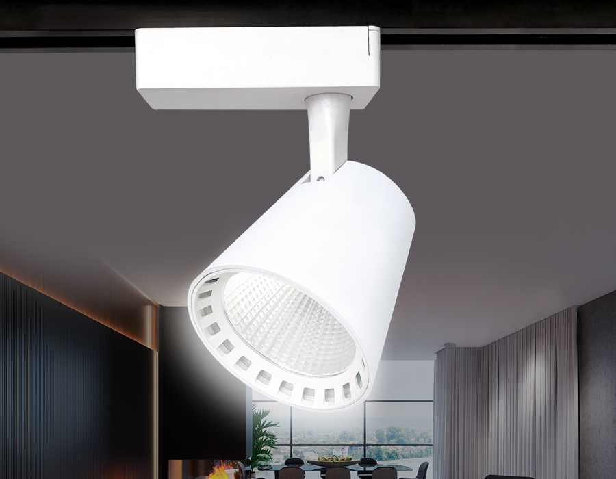 Трековый однофазный светодиодный светильник Ambrella GL5975 WH белый LED 24W 4200K 24°