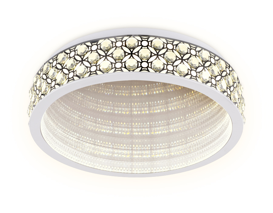 Потолочный светодиодный светильник  Ambrella с пультом FA9433 WH/CH белый/хром 112W