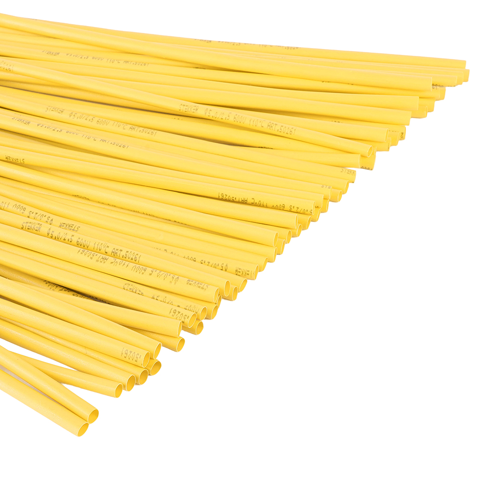 Термоусадочная трубка STEKKER 4,0/2,0 мм, длина 100 см., усадка 2:1, желтый HST-420-100YW