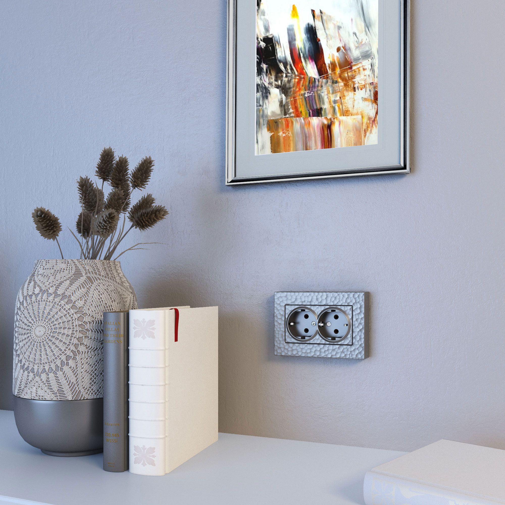 Рамка для двойной розетки Werkel Hammer (серебряный) / W0082406 / a052534