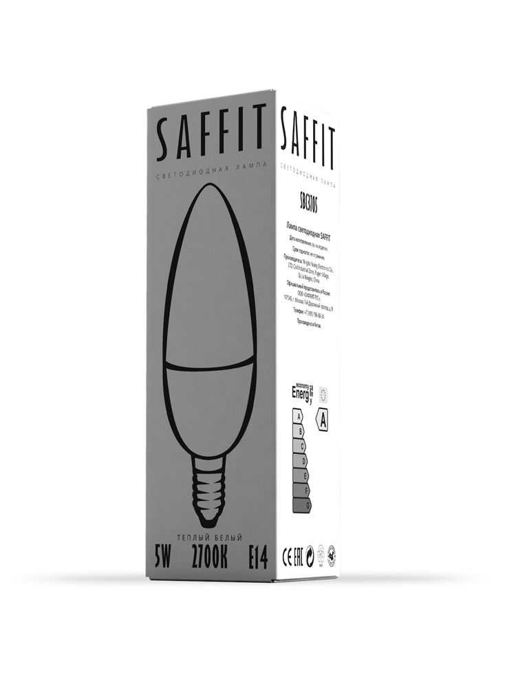 Лампа светодиодная SAFFIT SBC3705 Свеча E27 5W 2700K