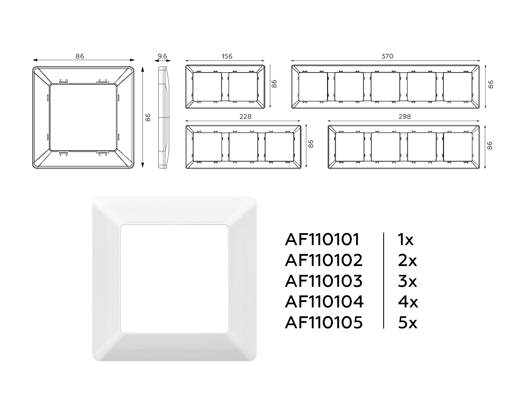 AF110102 Рамка ALFA Line (Белый глянец) 2-ая