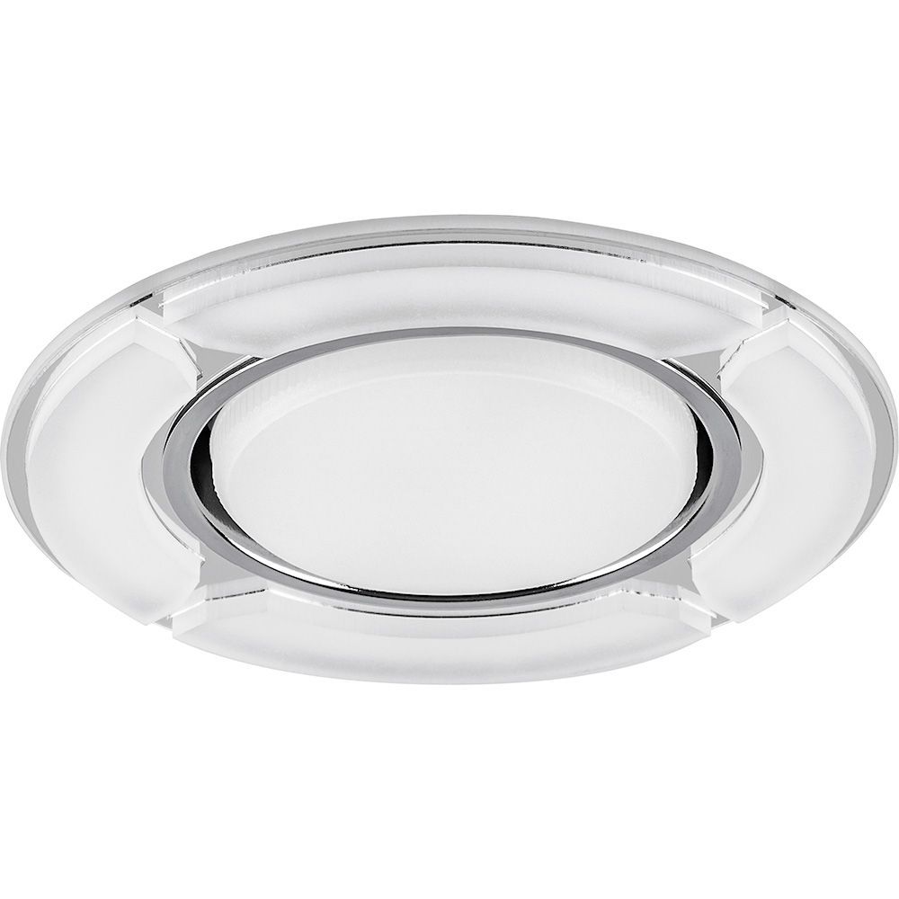 Светильник встраиваемый с белой LED подсветкой Feron CD4039 потолочный GX53 без лампы, белый матовый, хром Светильник встраиваемый с белой LED подсветкой Feron CD4039 потолочный GX53 без лампы, белый матовый, хром
