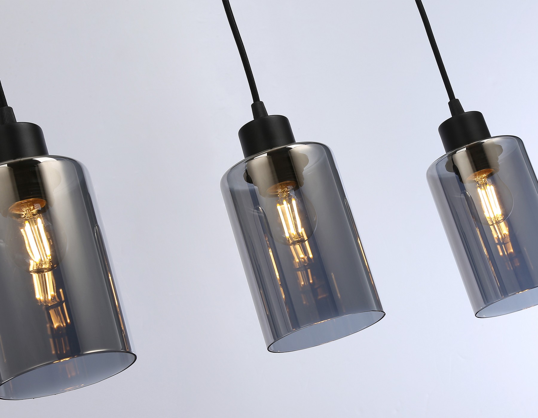 Подвесной светильник TR3698/3 BK/SM черный/дымчатый E27*3 max 40W 560*100*1040