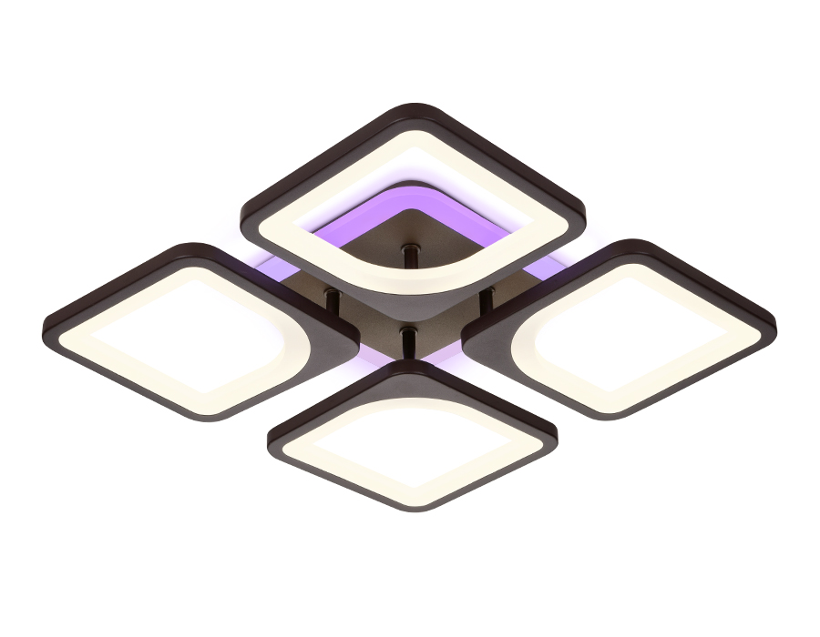 Потолочный светодиодный светильник Ambrella с пультом FA442 кофе 78W 520*520*80