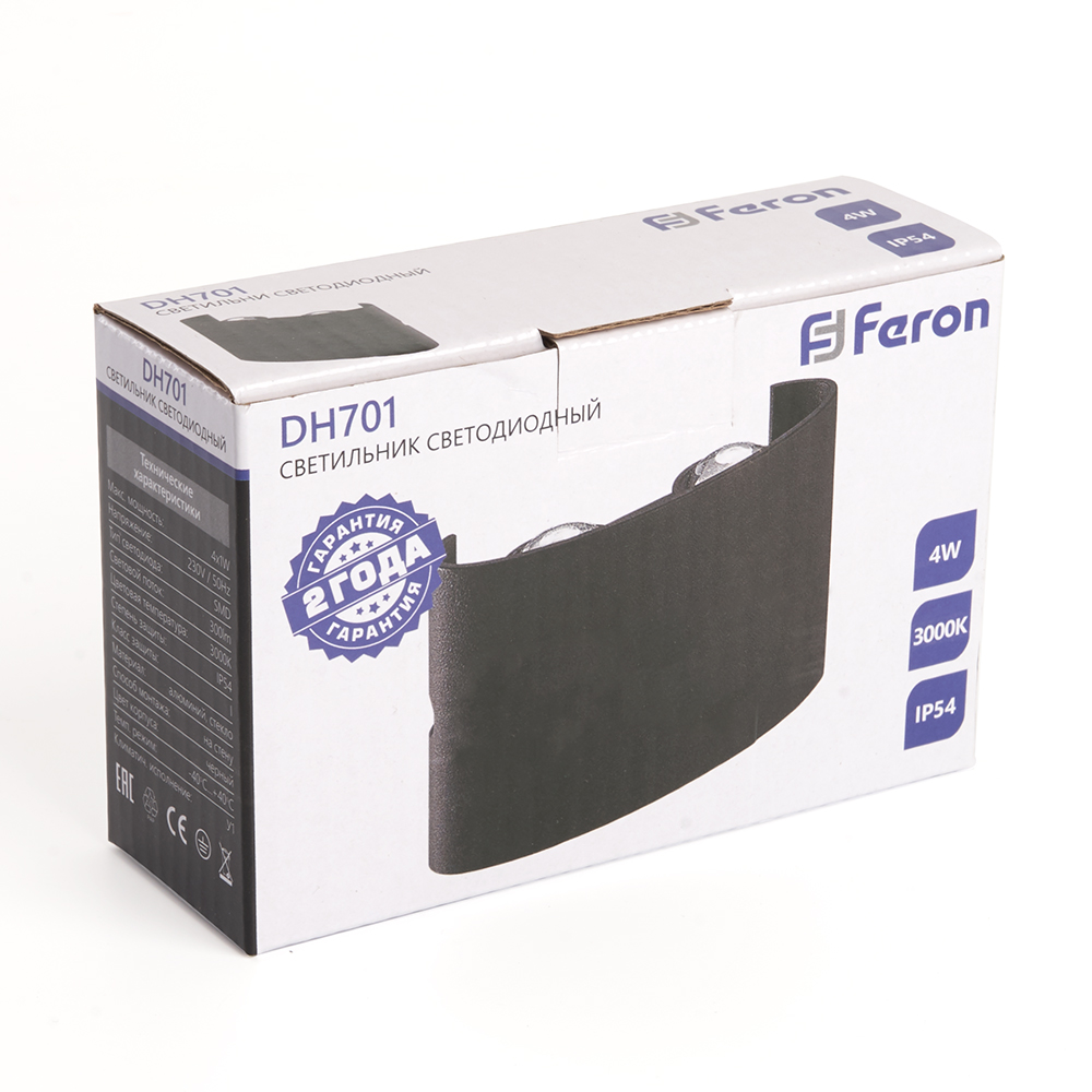 Светильник уличный светодиодный Feron DH701, 4*1W, 300Lm, 3000K, черный Светильник уличный светодиодный Feron DH701, 4*1W, 300Lm, 3000K, черный