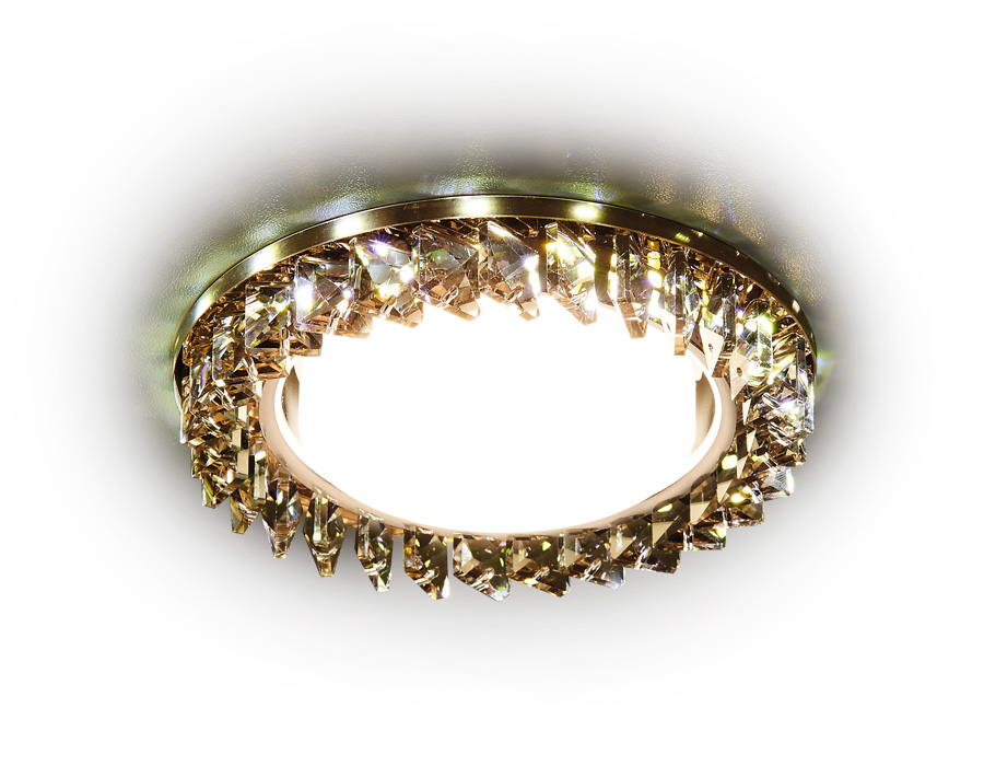 Встраиваемый светильник Ambrella G255 BR хром/коричневый GX53+3W(LED WHITE)