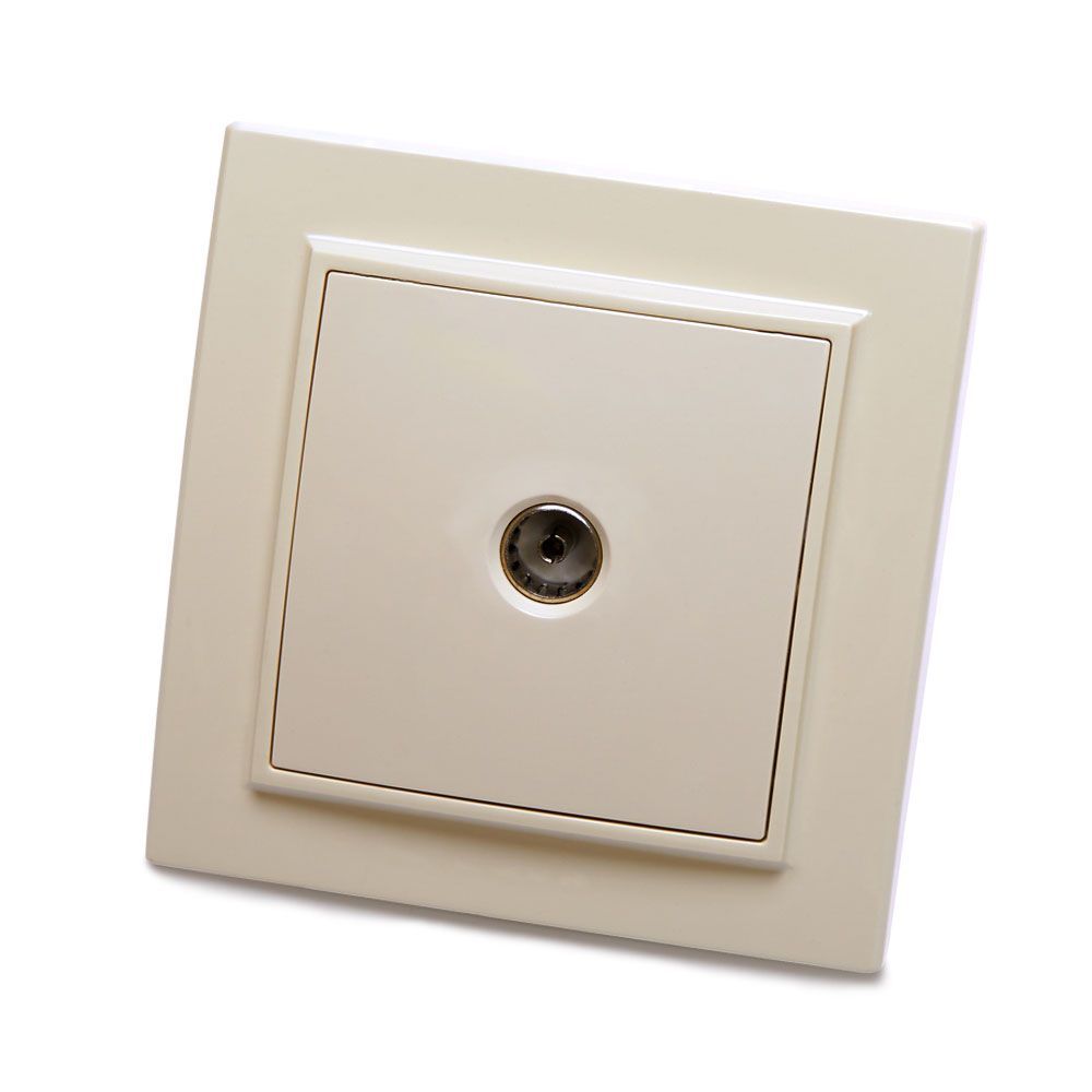 Розетка телевизионная 1-местная STEKKER, PST00-9008-02 75 Ом, 5-862МГц, серия Эрна, слоновая кость, 39234