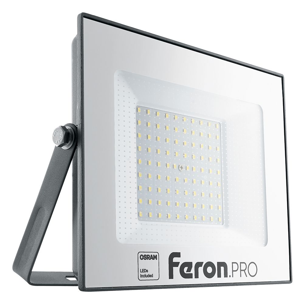 Светодиодный прожектор Feron.PRO LL-1000 IP65 100W 6400K  черный Светодиодный прожектор Feron.PRO LL-1000 IP65 100W 6400K  черный