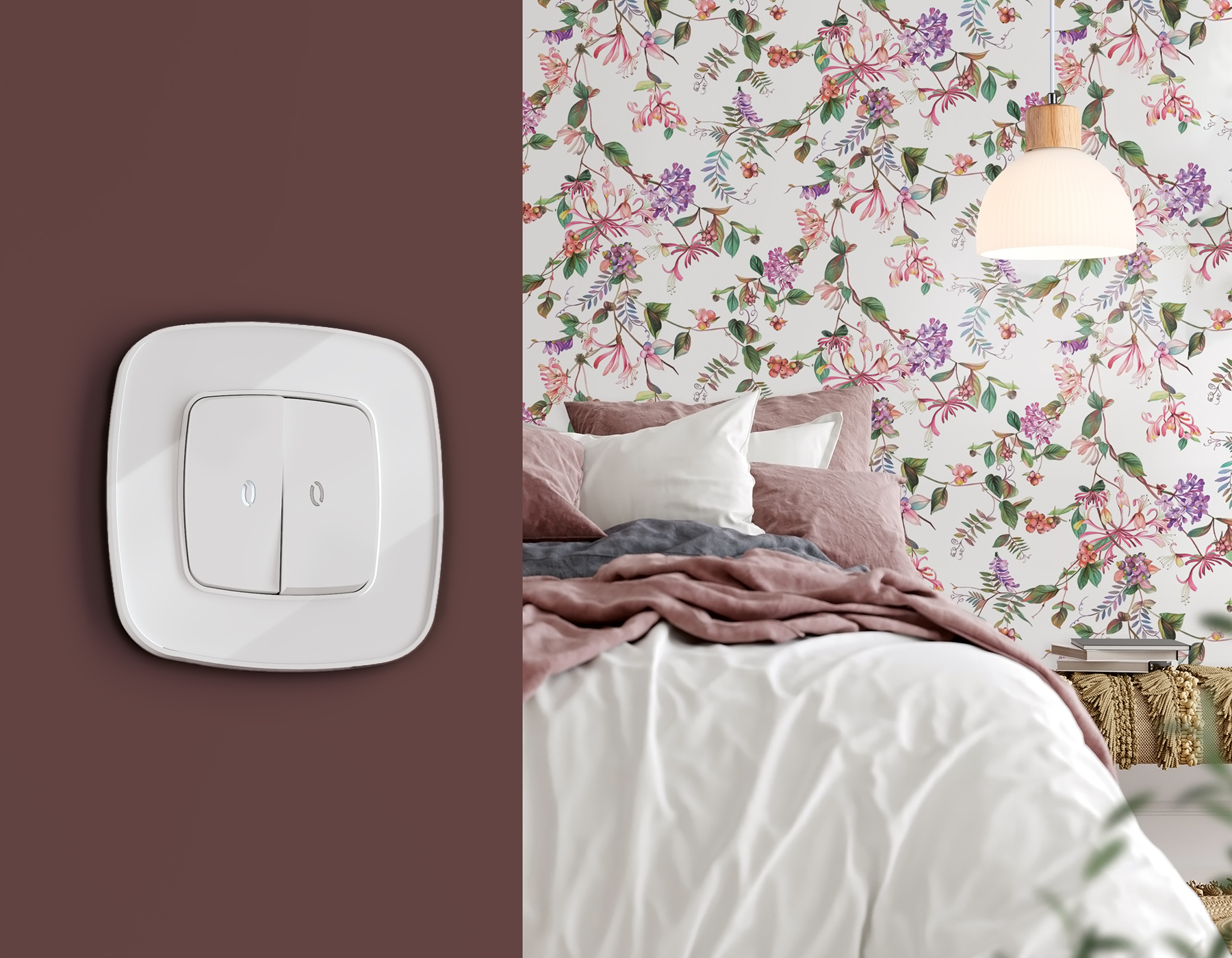 OP1240 Лицевая панель OMEGA (Белый матовый) для 2-кл выключателей с подсветкой QUANT